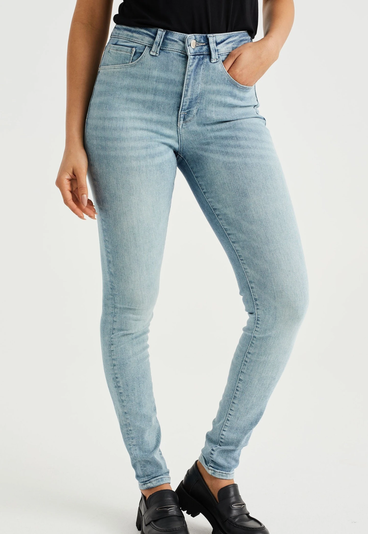WE FASHION High Rise Super Met Comfort-Stretc - Jeans Skinny - Blue 3 WE FASHION High Rise Super Met Comfort-Stretc - Jeans Skinny - Blue