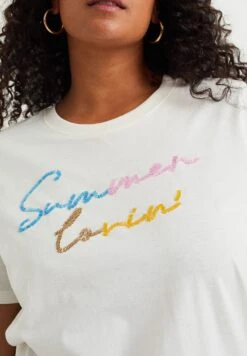 WE FASHION Curve - T-Shirt Imprimé - White -We Fashion Soldes Boutique 5214f8df61ea4111a4fc81c06cc71220