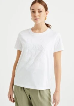 WE FASHION Met Embroidery - T-Shirt Imprimé - White