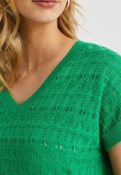 WE FASHION Met Opengewerkt Dessin - T-Shirt Basique - Green -We Fashion Soldes Boutique 53770f58e7c04e8586734b9bf3d9d7fd