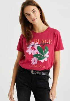 WE FASHION Met Opdruk - T-Shirt Imprimé - Pink