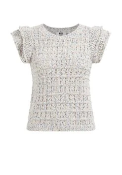 WE FASHION Met Opengewerkt Dessin - T-Shirt Imprimé - White -We Fashion Soldes Boutique 55dd41bd1e51429b868187d92ccdf1a0