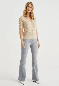 WE FASHION Met Opengewerkt Dessin - Blouse - Beige -We Fashion Soldes Boutique 5677b2606dbc412fa50a9d65e4d3d672