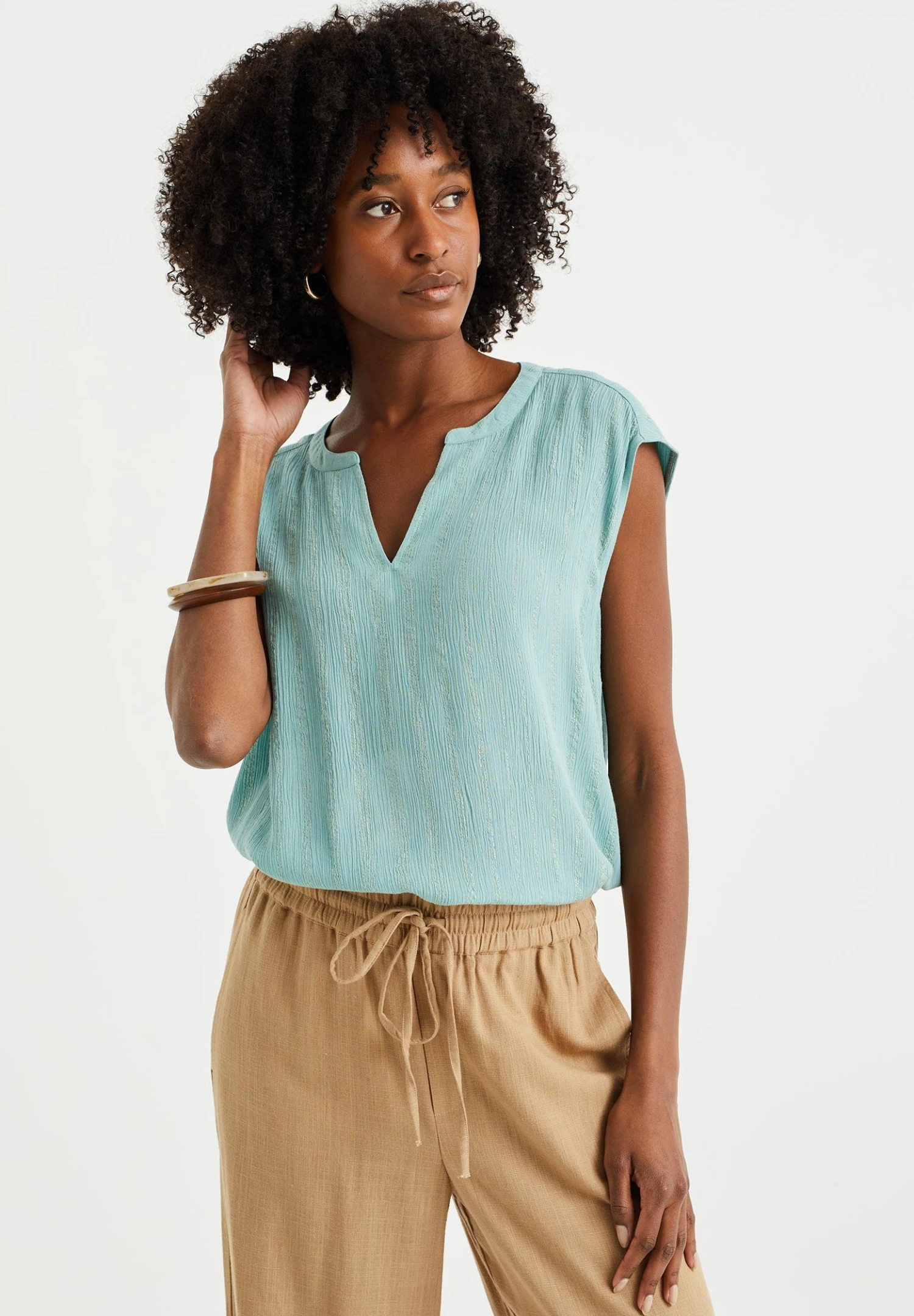 WE FASHION Met Glittergaren - Débardeur - Blue 3 WE FASHION Met Glittergaren - Débardeur - Blue