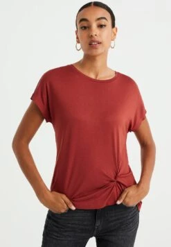 WE FASHION T-Shirt Imprimé - Brown