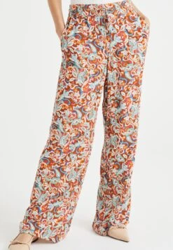 WE FASHION Met Dessin - Pantalon Classique - Brown