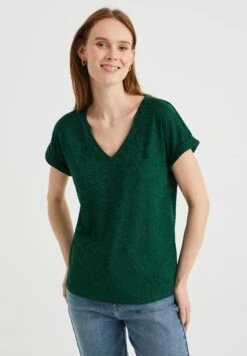 WE FASHION Met Glittergaren - T-Shirt Imprimé - Green