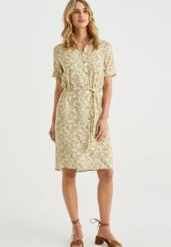 WE FASHION Met Dessin - Robe Chemise - Beige