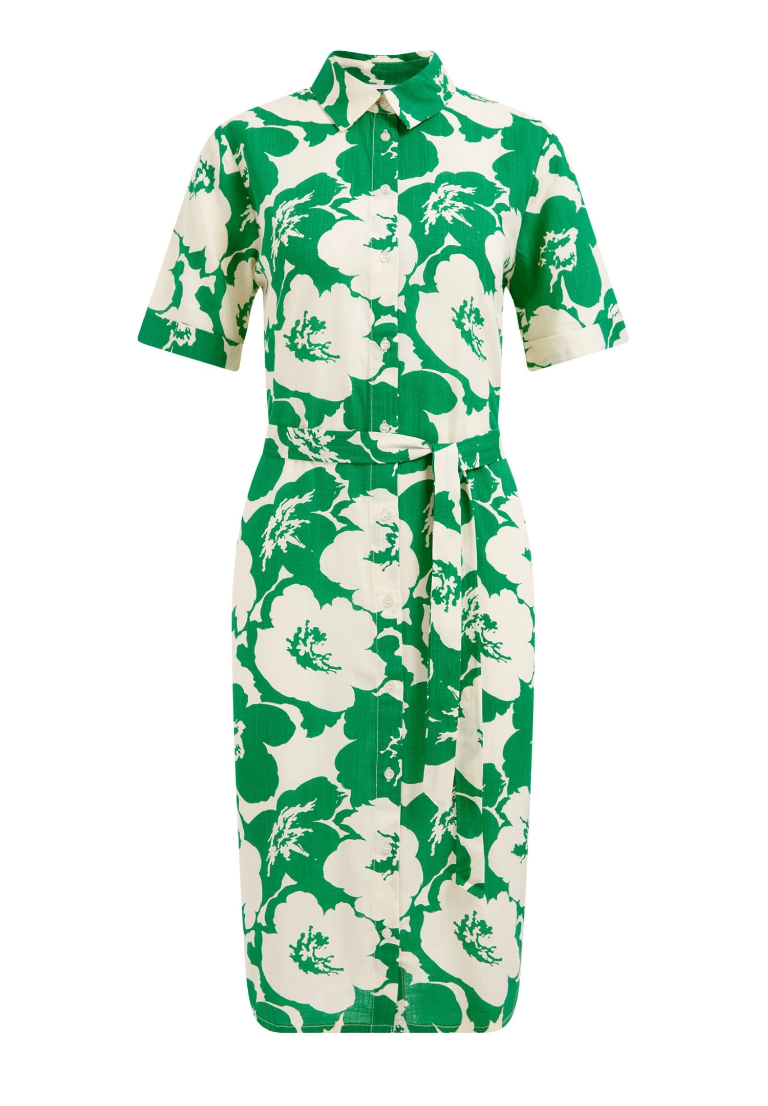 WE FASHION Met Dessin - Robe Chemise - White 7 WE FASHION Met Dessin - Robe Chemise - White – Image 5