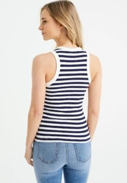 WE FASHION Met Dessin - Débardeur - Blue -We Fashion Soldes Boutique 6018fddd69c04a64afe389b6218b8a44