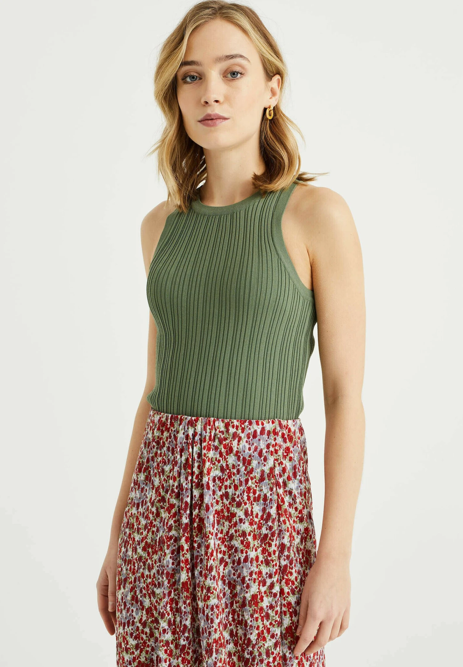 WE FASHION Met Structuur - Débardeur - Green 3 WE FASHION Met Structuur - Débardeur - Green