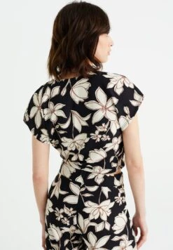 WE FASHION Crop Met Dessin - Blouse - Black -We Fashion Soldes Boutique 6399629d5d1a4dbc8d7f8d17b2770077