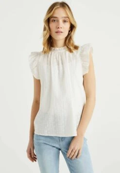 WE FASHION Met Broderie Anglaise - Blouse - White