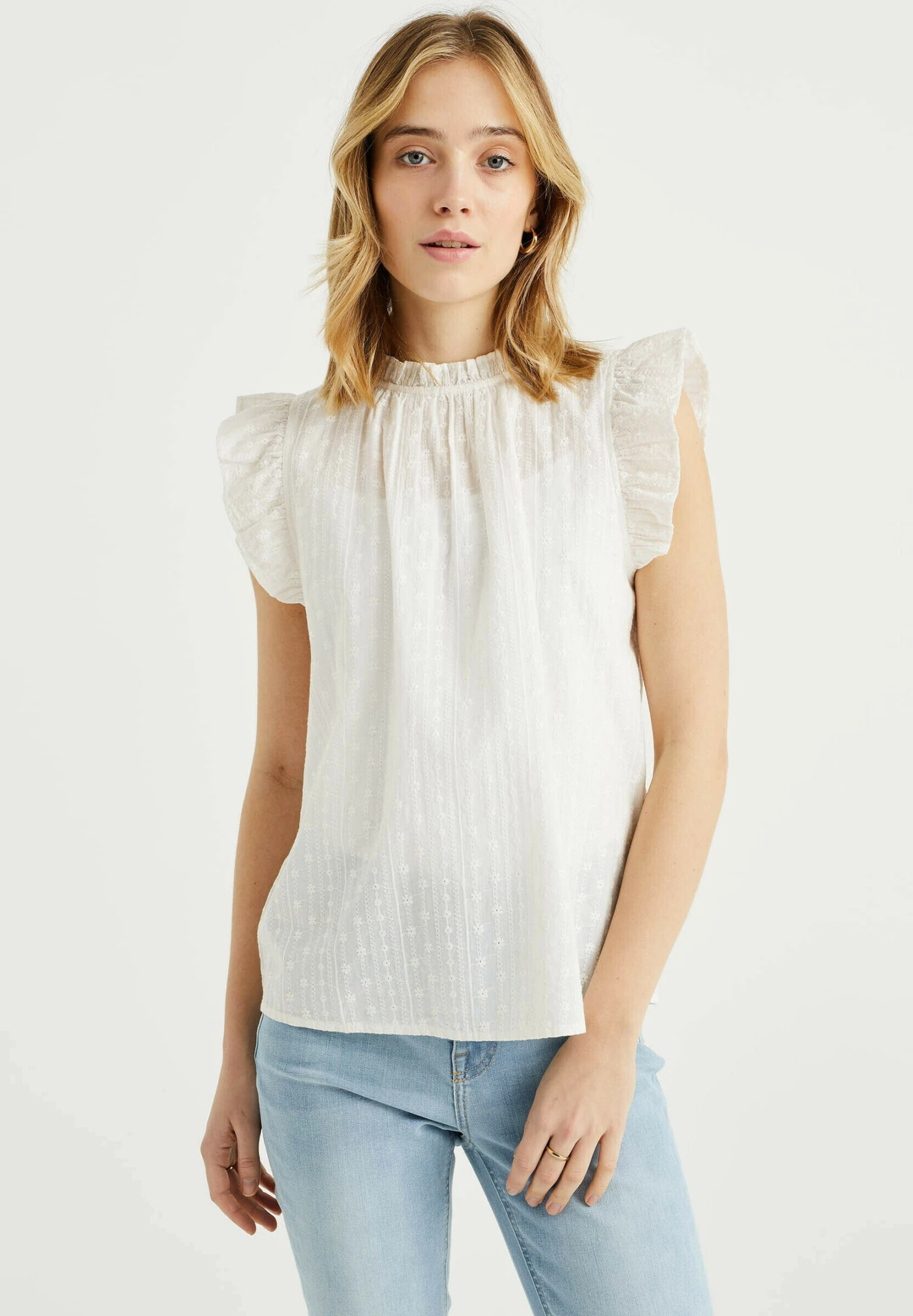 WE FASHION Met Broderie Anglaise - Blouse - White 3 WE FASHION Met Broderie Anglaise - Blouse - White