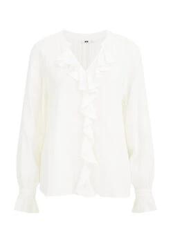 WE FASHION Met Ruches - Blouse - White -We Fashion Soldes Boutique 6519afbb08d14cf8846b783cca92f00e