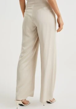 WE FASHION Wide Leg Look - Pantalon Classique - Beige -We Fashion Soldes Boutique 656400d9816042fab4e583f0838ec730