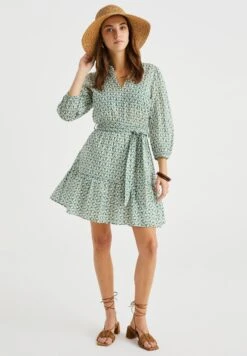 WE FASHION Met Dessin - Robe De Jour - Green