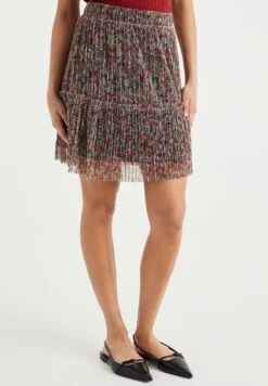 WE FASHION Met Dessin - Jupe Plissée - Green