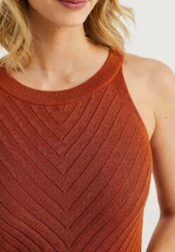 WE FASHION Met Glittergaren - Robe Fourreau - Brown -We Fashion Soldes Boutique 67c56d322c794ec8a1be33ddfdf3c86e