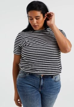 WE FASHION Curve - T-Shirt Imprimé - Black