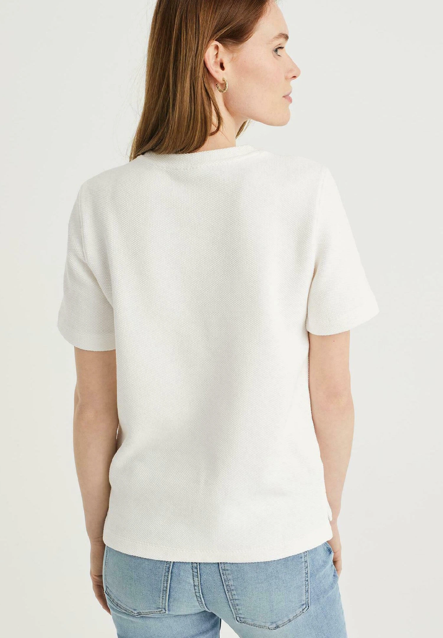 WE FASHION Met Structuur - T-Shirt Basique - White 9 WE FASHION Met Structuur - T-Shirt Basique - White – Image 7