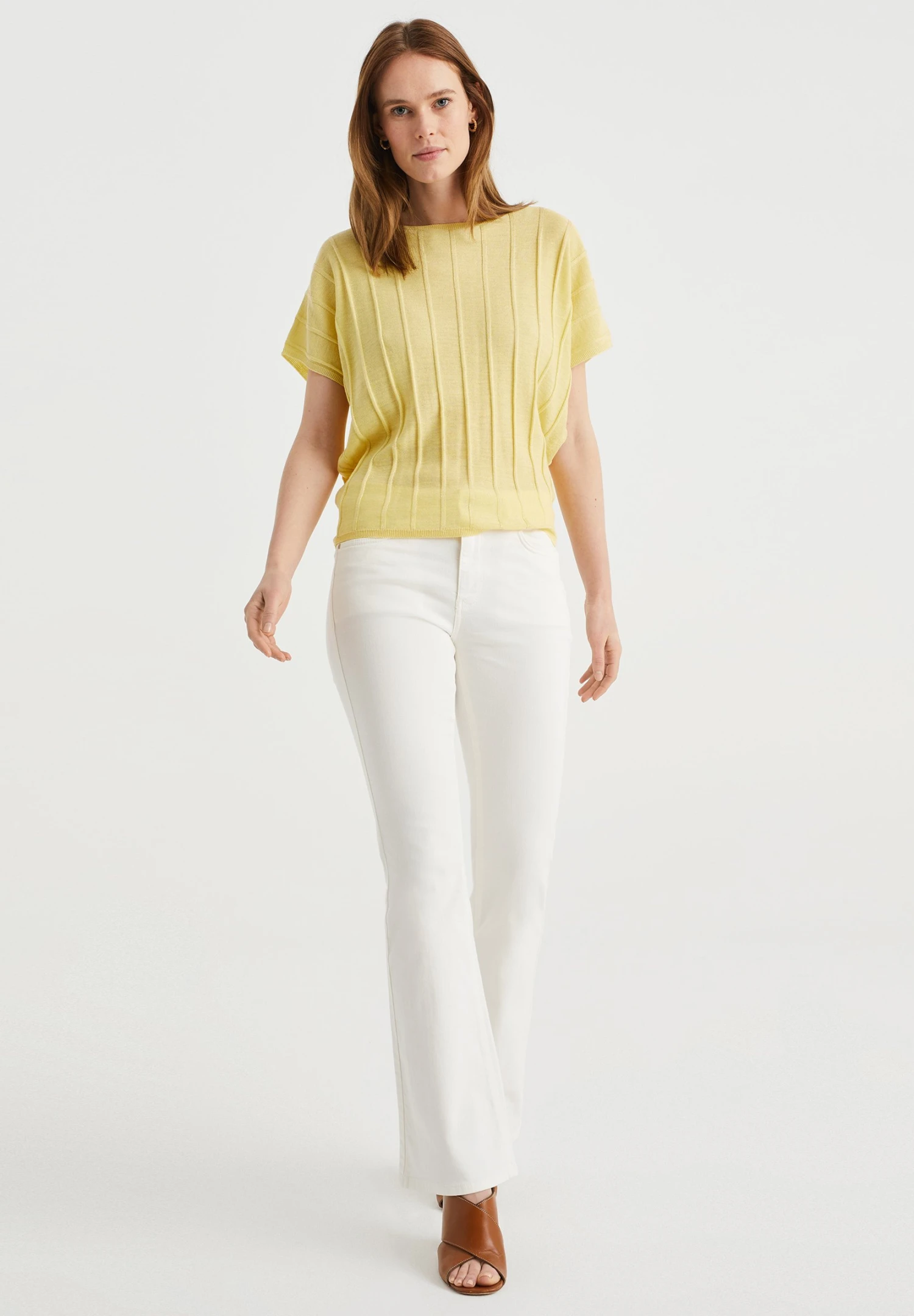 WE FASHION Met Glittergaren - T-Shirt Basique - Yellow 4 WE FASHION Met Glittergaren - T-Shirt Basique - Yellow – Image 2