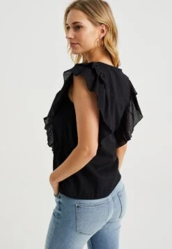 WE FASHION Met Dessin - Blouse - Black -We Fashion Soldes Boutique 6bcbf3ba22ac4c1a88c71b151ae5f4df