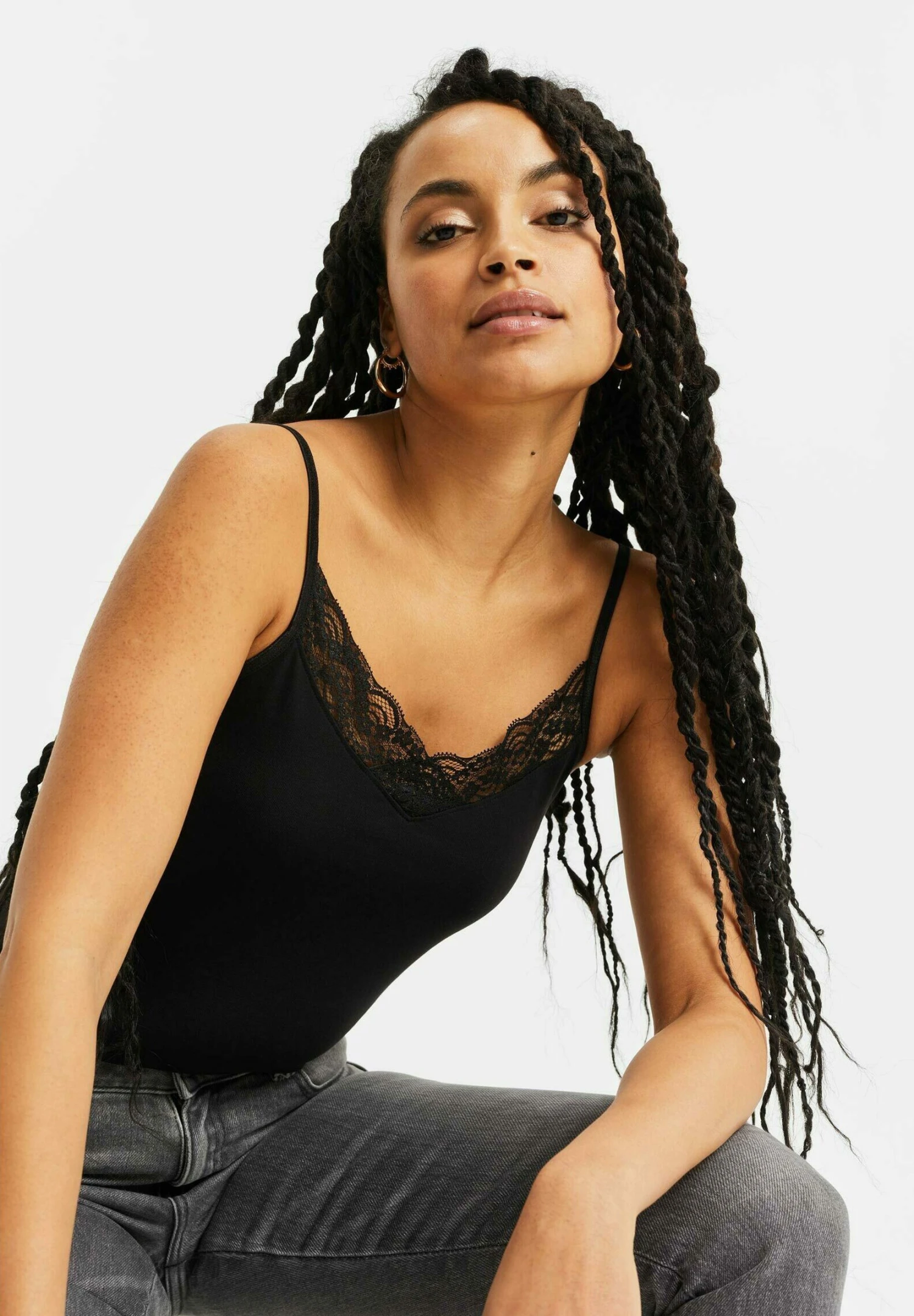 WE FASHION Singlet Van Met Kant - Débardeur - Black 11 WE FASHION Singlet Van Met Kant - Débardeur - Black – Image 9