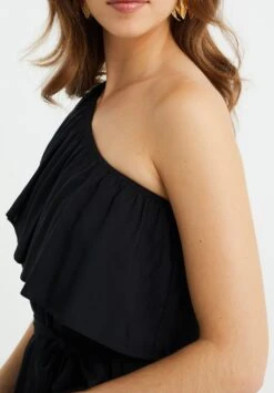 WE FASHION One-Shoulder Jurk - Robe Longue - Black -We Fashion Soldes Boutique 6debfb0e731a4cd291da7c0e8812c855