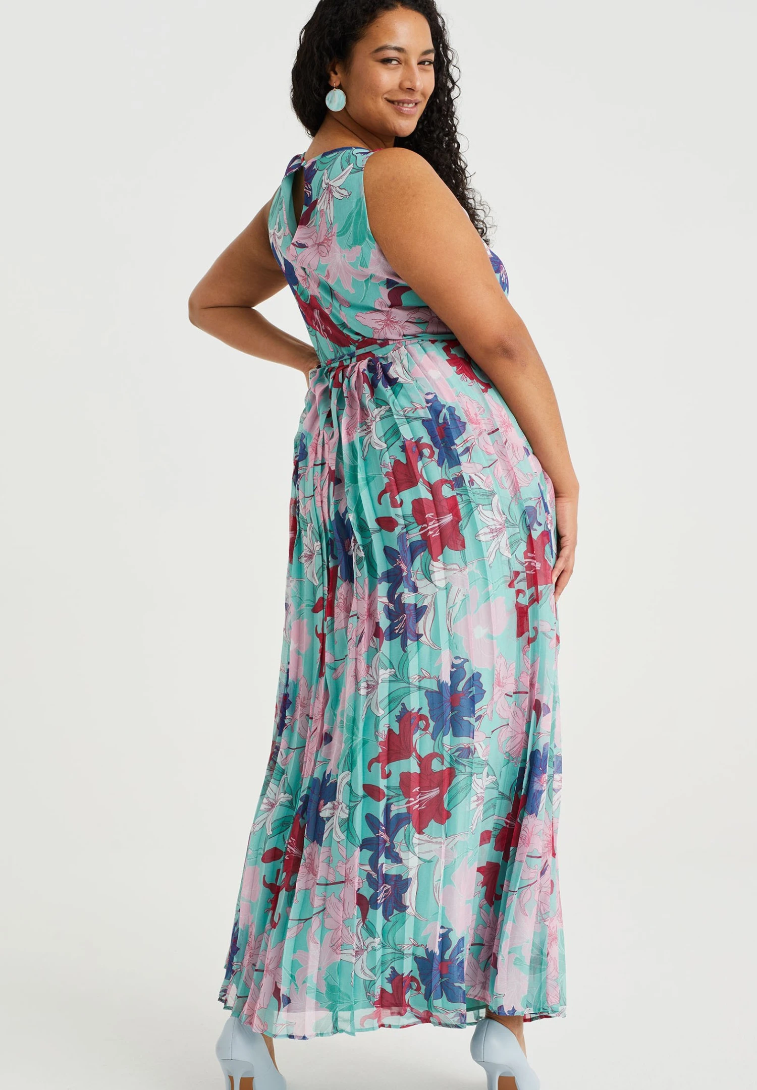 WE FASHION Curve - Robe Longue - Blue 4 WE FASHION Curve - Robe Longue - Blue – Image 2