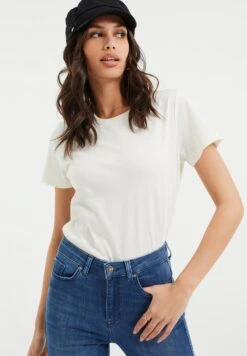 WE FASHION T-Shirt Basique - Off-White -We Fashion Soldes Boutique 75983f3fcf6942da9309133e694e95d8