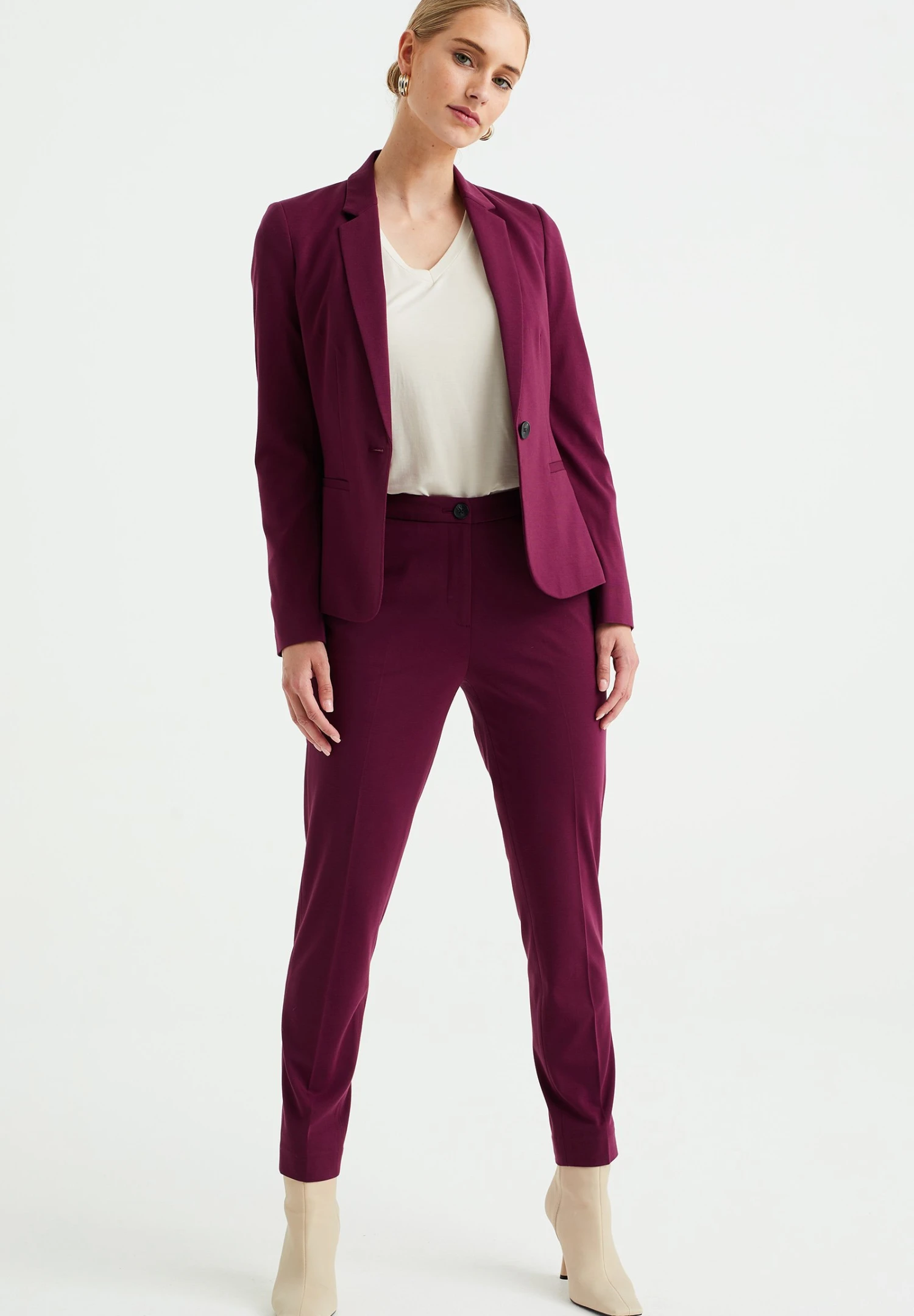 WE FASHION Slim Fit Met Stretch - Pantalon Classique - Red 4 WE FASHION Slim Fit Met Stretch - Pantalon Classique - Red – Image 2