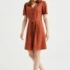 WE FASHION Met Ceintuur - Robe De Jour - Brown -We Fashion Soldes Boutique 777ba94507444756a911c33d2e03e0e6