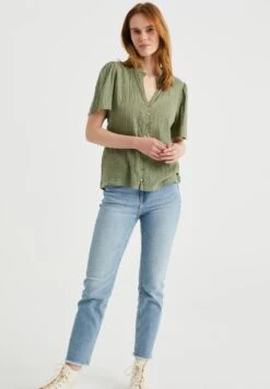 WE FASHION Met Glittergaren - Chemisier - Green -We Fashion Soldes Boutique 7a229552d6a442fb85e7c9530731702b