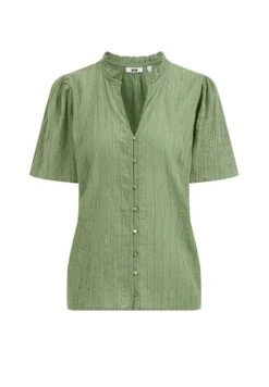 WE FASHION Met Glittergaren - Chemisier - Green -We Fashion Soldes Boutique 7b008fb8003e43a8aa04470594f80616