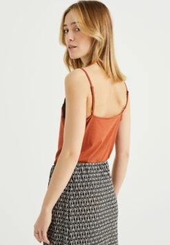 WE FASHION Singlet Met Kant - Débardeur - Brown -We Fashion Soldes Boutique 7d200113c0994fcdba9a6e6da922e555