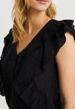 WE FASHION Met Dessin - Blouse - Black -We Fashion Soldes Boutique 800ab41b6b6945f597bb973ad1f93fe8