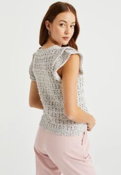 WE FASHION Met Opengewerkt Dessin - T-Shirt Imprimé - White -We Fashion Soldes Boutique 818a2123c70048e5a97b10adc5b5f743