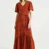 WE FASHION Met Structuur - Robe Longue - Brown -We Fashion Soldes Boutique 858207c3a3b94cec9cf517d684928339