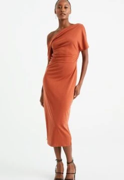 WE FASHION We Studio - Met Plooidetal - Robe De Soirée - Brown