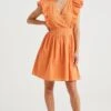 WE FASHION Met Broderie Anglaise - Robe De Jour - Orange -We Fashion Soldes Boutique 92e406764b9e40e0b71ca103a51aca03