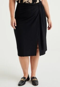 WE FASHION Curve - Jupe Trapèze - Black