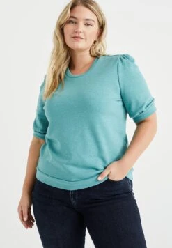 WE FASHION Curve - T-Shirt Basique - Blue