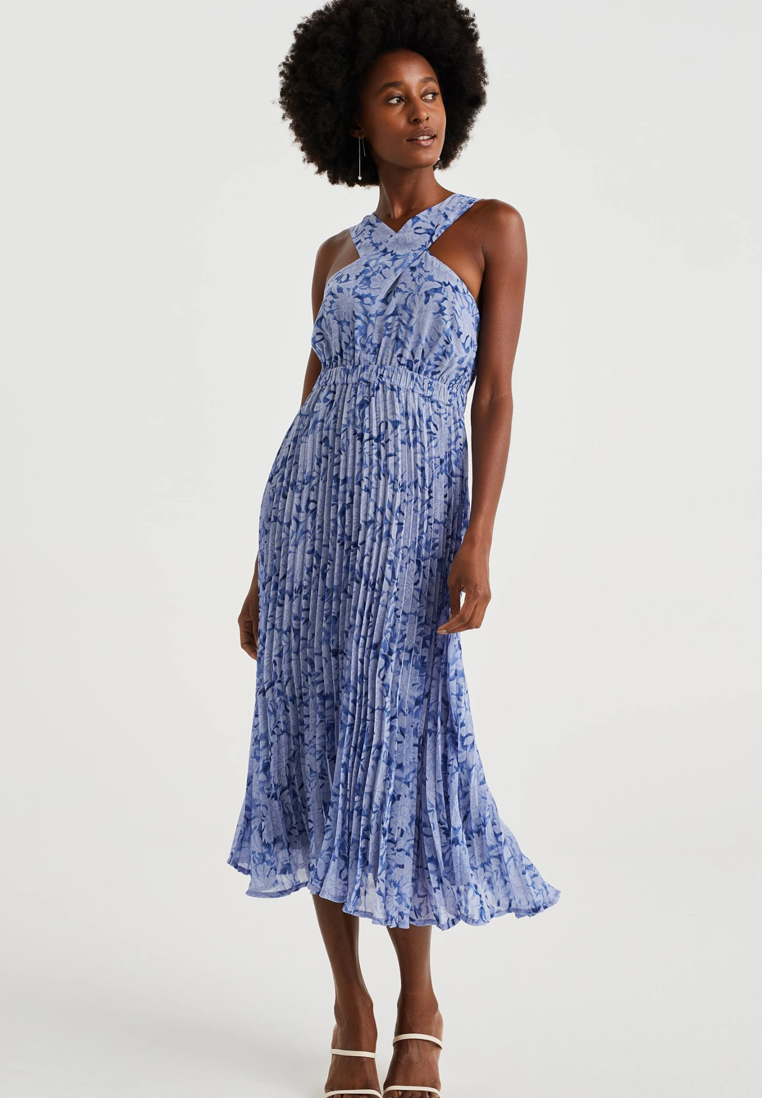 WE FASHION Plissé Jurk Met Dessin - Robe De Jour - Blue 4 WE FASHION Plissé Jurk Met Dessin - Robe De Jour - Blue – Image 2