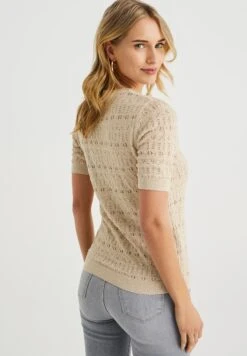 WE FASHION Met Opengewerkt Dessin - Blouse - Beige -We Fashion Soldes Boutique 98c6186803d04d97a9fd3f3bff477780