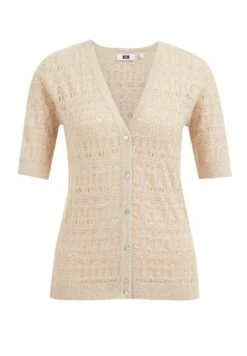 WE FASHION Met Opengewerkt Dessin - Blouse - Beige -We Fashion Soldes Boutique 99cd0a1630e14278a18571880cdffe82