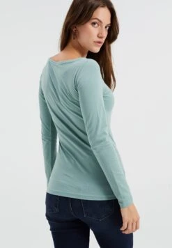 WE FASHION T-Shirt À Manches Longues - Green -We Fashion Soldes Boutique 9a104e4ec1fe4edca778747118d3daf2