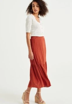 WE FASHION Jupe Trapèze - Brown