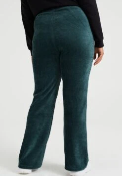 WE FASHION Flared Van Ribstof - Curve - Pantalon Classique - Green -We Fashion Soldes Boutique 9a8c7370bfbe495cb0760385bb432605