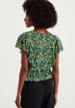 WE FASHION Plissé Met Dessin - Blouse - Black -We Fashion Soldes Boutique 9da7a82513934a8f82ae7a855d503153